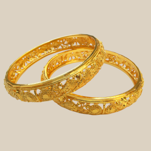 RUBANS Brass Gold-plated Bangle Set (Pack of 2)